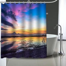 Custom sunset Shower Curtain Polyester Bathroom Waterproof With Plastic Hooks Shower Curtain More Size 2024 - buy cheap