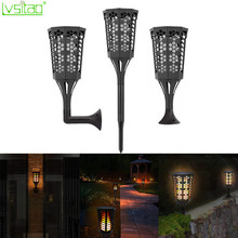 Led solar flame lamp outdoor waterproof 96LED flicker torch lights Yard lawn garden landscape decoration lamps led wall lights 2024 - buy cheap