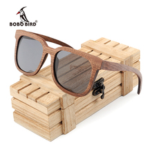 BOBO BIRD-gafas de sol polarizadas para hombre y mujer, lentes de madera de nogal negro, Vintage, protección UV, de bambú, en Caja de regalo de madera 2024 - compra barato