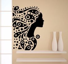 Wall Stickr Bedroom Romantic Girl Silhouette Decal Beauty Hair Spa Salon Decor Vinyl Art Adesivo De Parede Home Decoration LA097 2024 - buy cheap