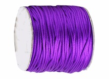 1,5 мм Фиолетовый Атласный нейлоновый шнур погремушка шнур с китайским узлом для бисероплетения + Макраме Веревка Браслет Шнуры аксессуары 80 м/рулон 2024 - купить недорого