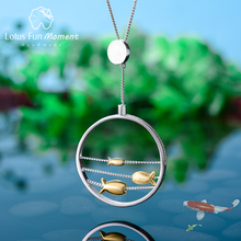 Lotus Fun Moment Plata de Ley 925 auténtica, joyería de moda creativa, colgante de peces felices en movimiento sin collar para mujer 2024 - compra barato