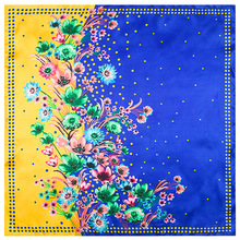 Bufanda de seda con flores para mujer, chal de imitación de margaritas de Primavera de 60cm x 60cm, pañuelos cuadrados pequeños 2024 - compra barato