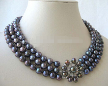 794 красивое ожерелье из натурального черного пресноводного жемчуга 17-19 дюймов 9 мм 2024 - купить недорого