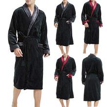 2020 Men's Winter Plush Lengthened Shawl Bathrobe Home Clothes Long Sleeved Robe Coat Men Robe Albornoz Hombre peignoir homme 2024 - buy cheap