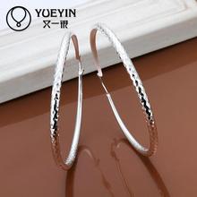 Wholesale silver plated hoop earrings for women big circle Exaggeration Sexy jewelry inaures for gift Female 2024 - buy cheap