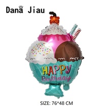 Dana Jiau ice cream food balloon birthday party balloons Festival cake shop decoration holiday inflatable balloons 2024 - buy cheap