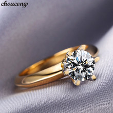 Choucong-anillo de compromiso único para mujer, Plata de Ley 925 100% auténtica de boda de piedra de circonia cúbica AAAAA, 1 quilate, joyería 2024 - compra barato