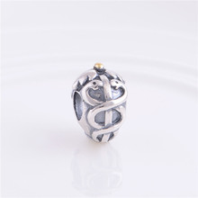 Authentic 925 Sterling Silver Gold color Beads Snake Charm Women Jewelry Fit Original Pandora Charms Bracelet FS116 2024 - buy cheap