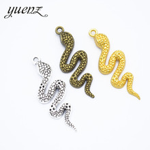 YuenZ-Colgante de serpiente de bronce antiguo de 3 colores, accesorio de aleación, abalorio de moda, pulsera, collar, accesorios de joyería, 43x15mm, D9248, 5 uds. 2024 - compra barato