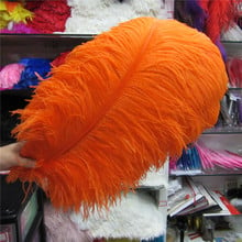 Wholesale Cheap 500Pcs/Lot Natural Ostrich Feathers Orange Hard rod 15-75CM Hotel Party Wedding Decorations Jewelry plumes 2024 - buy cheap