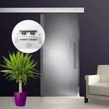 4.9/6/6.6/7.2/8.2FT Aluminium Alloy Frameless Brushed Silver Colour Barn Sliding Glass Door System 2024 - buy cheap