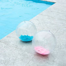 Rooxin 40 см пляжный мяч надувные игрушки для бассейна поплавок кольцо для плавания игрушка Летняя Вечеринка водяные шары волейбол с пером блестящие 2024 - купить недорого
