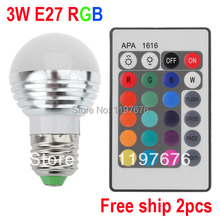 3 Вт RGB E27 GU10 E14 16 цветов светодиодная лампочка лампа Точечный светильник 85-265 в + ИК пульт дистанционного управления Бесплатная доставка 2024 - купить недорого