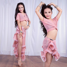 Crianças criança menina do miúdo bellydance oriental barriga indiana dança traje roupas sutiã cinto cachecol anel saia vestido conjunto terno 2024 - compre barato
