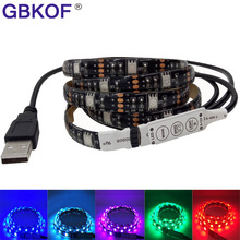 USB Cable Power RGB LED Strip Light 50cm 1m 2m 3m 4m 5m SMD 5050 Black PCB Waterproof Flexible Rope Decoration Light For TV 2024 - buy cheap
