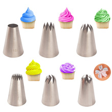 #R16L#362#C10#7FT#336#1F Large Cupcake Icing Piping Nozzles 6pcs Cream Pastry Nozzles Cake Decorating Tools Pastry Tips 2024 - compre barato