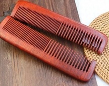 20pcs/lot Natural Amood Wood Handmade Red Comb Fine/Wide Tooth Beard Comb 7inch Customizable logo 2024 - buy cheap