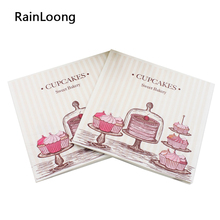[RainLoong] Cup Cocktail Paper Napkins Festive & Party Supplies  Tissue Napkins Decoration Guardanapo 33*33cm 1 pack 2024 - buy cheap