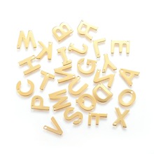 PandaHall-abalorios dorados de acero inoxidable 100, colgantes pequeños del alfabeto, joyería, collar, pulsera, pendientes, 11x6 ~ 12x0,8mm, 304 Uds. 2024 - compra barato