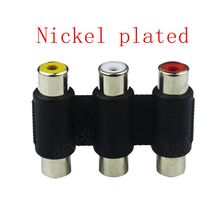 10pcs Gold/Nickel plated 3 RCA AV Audio Video Female to Female Jack Coupler Adapter  Connector 2024 - buy cheap