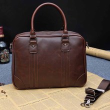 Men's business PU leather handbag briefcase mean handbag sacoche homme messenger bags laptop tote bag 2024 - buy cheap