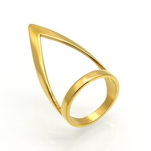 Anel punk feminino dourado, anel grande de 32mm de largura camadas anel de aço inoxidável para mulheres, joias por atacado 2024 - compre barato