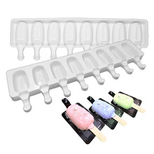 8 Holes Food Grade Silicone Ice Cream Makers DIY Ice Cream Mold Wth Popsicle Sticks Ice Cube Maker Kitchen Accessories 2024 - buy cheap