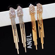 Long Statement Drop Earrings Rhinestone Metal Chain Tassel Earrings For Women Jewelry Wholesale 2024 - buy cheap