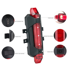 Portable USB Rechargeable Bike Bicycle Tail Rear Safety Warning Light Taillight  Lamp Super Bright SMN88 2024 - buy cheap