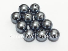 20mm 100 pçs/lote Profunda Cinza Chunky Rodada Imitação de Pérolas de Acrílico Beads Para Crianças Fazer Jóia 2024 - compre barato