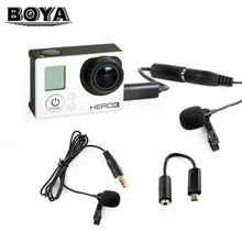 BOYA BY-LM20 Omni Directional Condenser Microphone Lavalier Microphone + Mini USB Adapter for GoPro Hero 4 3+ 3 2 2024 - buy cheap