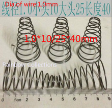12pçs 1.0*10 & 25*40mm mola de aço inoxidável cônica molas de bobina, mola de compressão cônica espiral, mola cônica dupla 2024 - compre barato