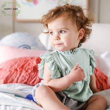 Cute Baby Girl summer clothing solid Sleeveless Ruffle Romper Jumpsuit Dress chiffon for newborn infant clothes Coveralls DLY466 2024 - buy cheap