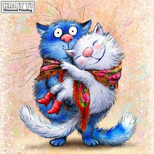 Full Square drill 5D DIY Diamond painting Cat couple princess hug Diamond Embroidery Mosaic Cross Stitch Rhinestone decoration 2024 - buy cheap