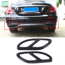 Four Out Tail Throat Decorative Cover For Mercedes Benz GLC A B C E Class W205 16-17 Car Accessory Stainless Steel Black 2 Pcs 2024 - buy cheap