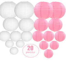 20 pçs/set 6 "-12" Rosa Branco lanterna De Papel Chinesa boule en papier lampião de Assorted Tamanho Cor pendurado Decoração De Casamento mariage 2024 - compre barato