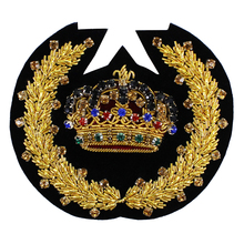 Emblema de coroa real vintage, aplique de seda indiano emblema bordado de diamante alta qualidade roupas decoradas costura th1294 2024 - compre barato