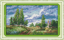 Spring Field Scenery Counted Cross-Stitching 11CT Printed 14CT Handmade Cross Stitch Set Cross-stitch Kits Embroidery Needlework 2024 - buy cheap