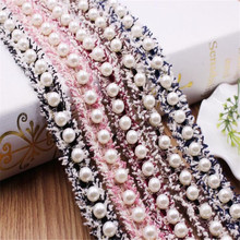 High quality Pearl Beaded Lace Trim Wedding dress Clothing decorative accessories Sew on the clothes 2024 - buy cheap