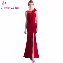 Evening Dress Long 2020 Elegant Evening Gowns Mermaid Wine Red Sexy Side Slit Robe De Soiree Prom Party Dresses 2024 - buy cheap