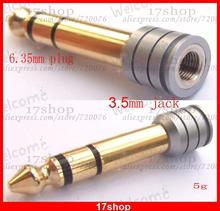 20PC High quality 6.35mm plug TO 3.5mm jack Stereo Audio Adapters FOR Headphones 2024 - buy cheap