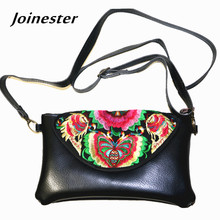 Ethnic Flower Embroidery Women Purse Hand Clutch Phone Bag Card Coin Holder Shoulder Bag Ladies Sling Bag Long Slim Wallet 2024 - buy cheap