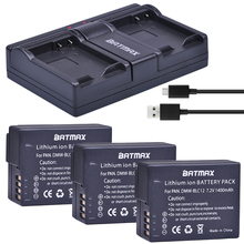 3 шт., 1400 мАч, DMW-BLC12 BLC12 аккумулятор + двойное зарядное устройство USB для Panasonic Lumix FZ1000,FZ200,FZ300,G5,G6,G7,GH2, DMW-BLC12E 2024 - купить недорого