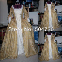 Freeshipping!19 Century Gold Civil War Southern Belle Gown Victorian Lolita dresses/scarlett dress US6-26 V-285 2024 - buy cheap