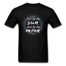 Live By The Sun Love By The Moon Poetry T-shirt 2018 Romantic Men Black T Shirt Valentines Couple Tops Tees Summer Gift 2024 - buy cheap