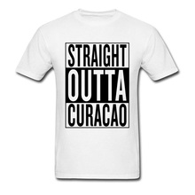 White Fashion Men T Shirts Worlds Quotes Straight Outta Curacao Tshirt For Handsome Top Quality Men's Plus Size 3XL Tee Shirt 2024 - buy cheap