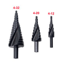 3 pçs/set 4-12 4-20 4-32 HSS Cobalto Brocas Passo Cone Broca Definir Triângulo De Metal Em Espiral de Nitrogênio Haste Cortador de Buraco 2024 - compre barato