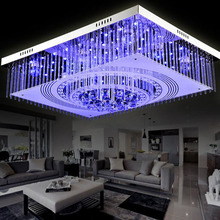 Living room lamp modern minimalist crystal lighting rectangular led ceiling lamp bedroom restaurant chandeliers led fixture 2024 - buy cheap