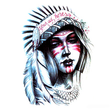 Indian Girl Waterproof Temporary Tattoos Women harajuku Body Art Tatuajes Henna Tattoo Sticker Tatoo Temporary Stickers Men 2024 - buy cheap